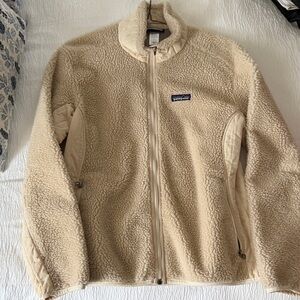 Patagonia Cream Sherpa Zip-Up Jacket